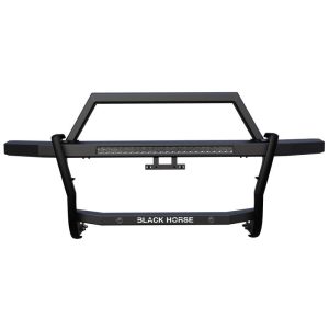 Black Horse Off Road Grille Guard, Rambler, 4-Piece Modular, Powder Coated, Steel, Without Brush Guard, Without Skid Plate – RAG1R02-K1
