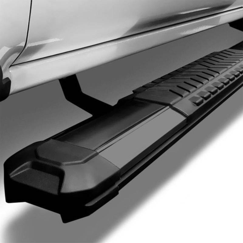 Black Horse Off Road Running Board, Cutlass, 5 Inch Width, Aluminum, With Black Step Pads, Unlighted, With Mounting Hardware – RN-TOTA-79-BK