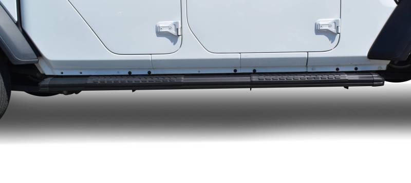 Black Horse Off Road Running Board, Cutlass, 5 Inch Width, Aluminum, With Black Step Pads, Unlighted, With Mounting Hardware – RN-TOTA-79-BK