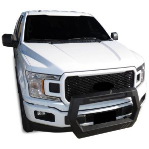 Black Horse Off Road Bull Bar, Rover, Matte Black, Powder Coated, Steel, With License Plate Relocation Bracket, With Auxiliary Lighting – ROFF104