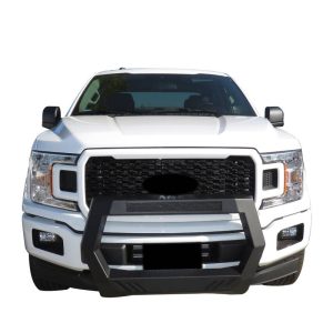 Black Horse Off Road Bull Bar, Rover, Matte Black, Powder Coated, Steel, With License Plate Relocation Bracket, With Auxiliary Lighting – ROFF104