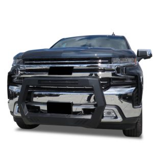 Black Horse Off Road Bull Bar, Rover, Matte Black, Powder Coated, Steel, With License Plate Relocation Bracket, With Auxiliary Lighting – ROGSI19