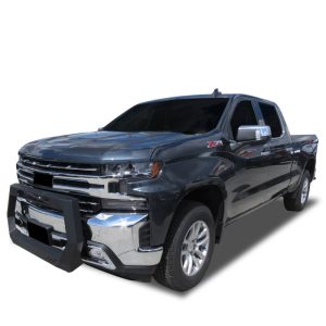Black Horse Off Road Bull Bar, Rover, Matte Black, Powder Coated, Steel, With License Plate Relocation Bracket, With Auxiliary Lighting – ROGSI19