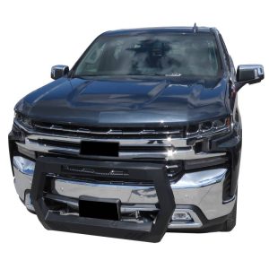 Black Horse Off Road Bull Bar, Rover, Matte Black, Powder Coated, Steel, With License Plate Relocation Bracket, With Auxiliary Lighting – ROGSI19