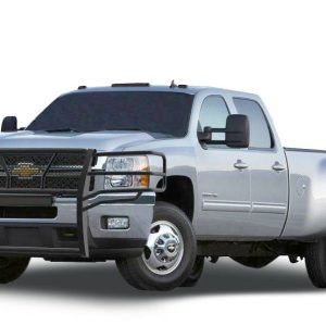 Black Horse Off Road Grille Guard, Rugged Series, Powder Coated, Steel, With Brush Guard, Without Skid Plate – RU-CHSI07-B