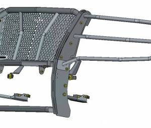 Black Horse Off Road Grille Guard, Rugged Series, Semi-Gloss Powder Coat, Steel, 2.25 Inch Bar Diameter, With Brush Guard – RU-CHTA07-B
