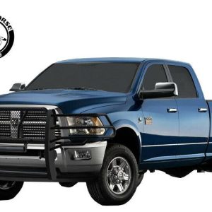 Black Horse Off Road Grille Guard, Rugged Series, Powder Coated, Steel, With Brush Guard, Without Skid Plate – RU-DORA09-B