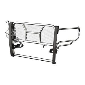 Black Horse Off Road Grille Guard, Rugged Series, 3-Piece Modular, Polished, Stainless Steel, 2.25 Inch Bar Diameter, With Brush Guard – RU-DORA20-SS