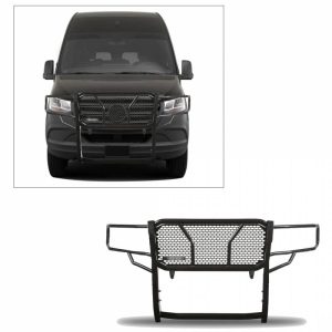 Black Horse Off Road Grille Guard, Rugged Series, Powder Coated, Steel, With Brush Guard, Without Skid Plate – RU-DOSP19-B