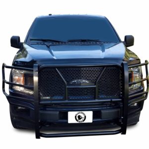 Black Horse Off Road Grille Guard, Rugged Series, 3-Piece Modular, Powder Coated, Steel, With Brush Guard, Without Skid Plate – RU-FOF115-B