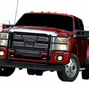 Black Horse Off Road Grille Guard, Rugged Series, Semi-Gloss Powder Coat, Steel, 2.25 Inch Bar Diameter, With Brush Guard – RU-FOF211-B