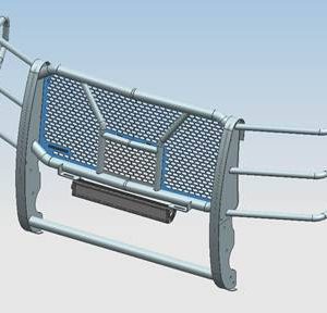 Black Horse Off Road Grille Guard, Rugged Series, Powder Coated, Steel, With Brush Guard, Without Skid Plate – RU-FOF217-B