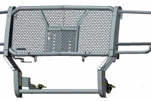 Black Horse Off Road Grille Guard, Rugged Series, Semi-Gloss Powder Coat, Steel, 2.25 Inch Bar Diameter, With Brush Guard – RU-GMSI20-B