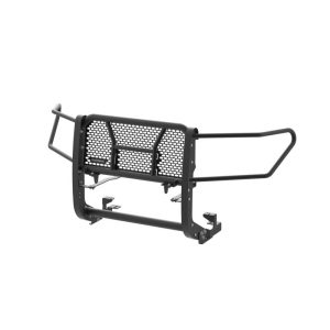 Black Horse Off Road Grille Guard, Rugged Series, 3-Piece Modular, Semi-Gloss Powder Coat, Steel, 2-1/4 Inch Bar Diameter – RU-GMSI22-B