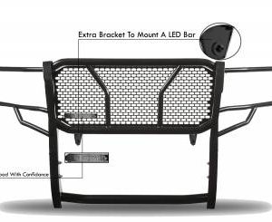 Black Horse Off Road Grille Guard, Rugged Series, Semi-Gloss Powder Coat, Steel, 2.25 Inch Bar Diameter, With Brush Guard – RU-TOTA05-B