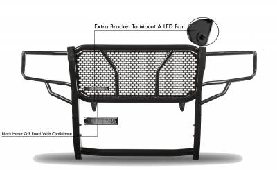 Black Horse Off Road Grille Guard, Rugged Series, Semi-Gloss Powder Coat, Steel, 2.25 Inch Bar Diameter, With Brush Guard – RU-TOTA05-B