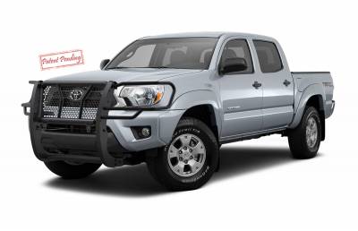 Black Horse Off Road Grille Guard, Rugged Series, Semi-Gloss Powder Coat, Steel, 2.25 Inch Bar Diameter, With Brush Guard – RU-TOTA05-B