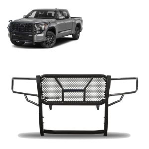 Black Horse Off Road Grille Guard, Rugged Series, Semi-Gloss Powder Coat, Steel, 2.25 Inch Bar Diameter, With Brush Guard – RU-TOTU22-B