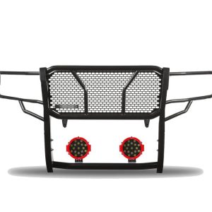 Black Horse Off Road Grille Guard, Rugged Series, 3-Piece Modular, Semi-Gloss Powder Coat, Steel, 2.25 Inch Bar Diameter – RU-TOTU22-B-PLR