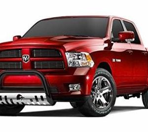 Black Horse Off Road Bull Bar, 2-1/2 Inch Diameter Tube, Powder Coated, Steel, With Polished Stainless Steel Skid Plate – CBBS-DOE1011SP