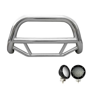 Black Horse Off Road Bull Bar, Max, 2-1/2 Inch Diameter Tube, Polished, Stainless Steel, Without Skid Plate – MBS-HOC5005-PLFB