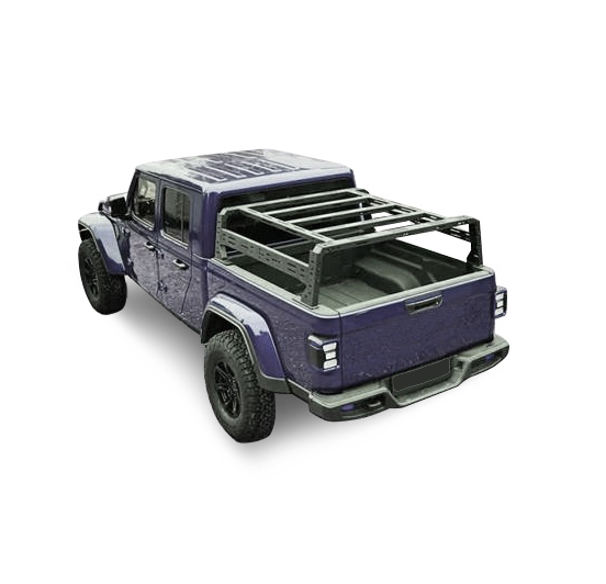 Black Horse Off Road Truck Bed Bar, Overland, Rugged Style, With Bed Rail Track for Cross Bar Mounting/ with Two 150 Pound Capacity Cross Bars – TR11B