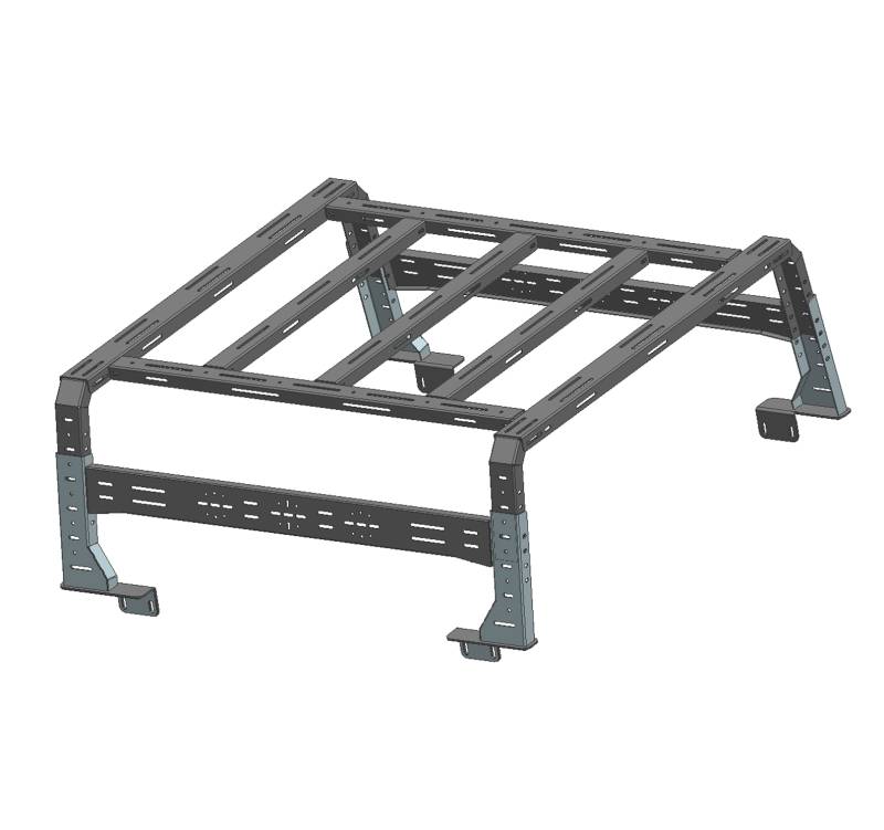 Black Horse Off Road Truck Bed Bar, Overland, Rugged Style, With Bed Rail Track for Cross Bar Mounting/ with Two 150 Pound Capacity Cross Bars – TR11B