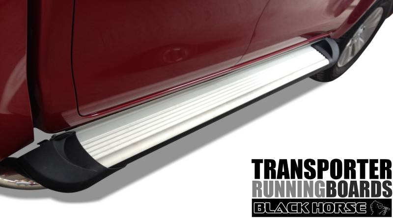 Black Horse Off Road Running Board, Transporter, Silver, Aluminum, With Step Pads, With Mounting Hardware – TR-R278S