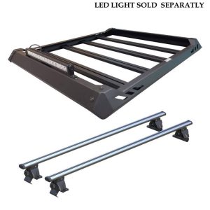 Black Horse Off Road Roof Basket, Traveler, 55 Inch X 45 Inch, Includes Cross Bars, Silver, Aluminum – TRRB252S