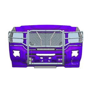 Black Horse Off Road Grille Guard, Rugged Series, 3-Piece Modular, Semi-Gloss Powder Coat, Steel, 2-1/4 Inch Bar Diameter – RU-GMSI15-B-K1