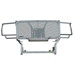 Black Horse Off Road Grille Guard, Rugged Series, 3-Piece Modular, Semi-Gloss Powder Coat, Steel, 2-1/4 Inch Bar Diameter – RU-GMSI19-B-K2