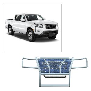 Black Horse Off Road Grille Guard, Rugged Series, 3-Piece Modular, Semi-Gloss Powder Coat, Steel, 2.25 Inch Bar Diameter – RU-NIFR22-B-K1