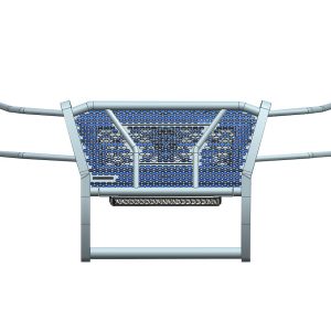 Black Horse Off Road Grille Guard, Rugged Series, Semi-Gloss Powder Coat, Steel, 2.25 Inch Bar Diameter, With Brush Guard – RU-NIFR22-B-K2