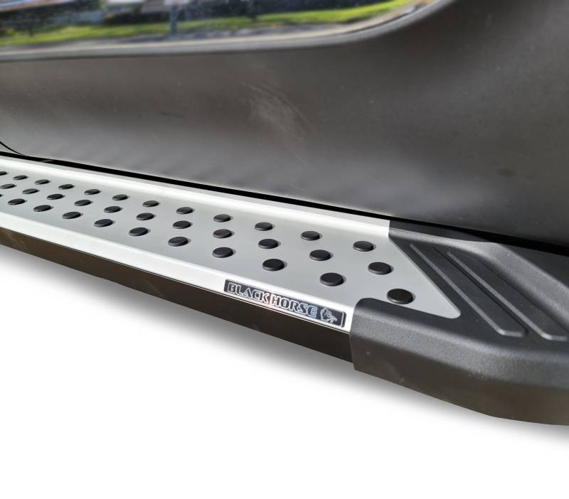 Black Horse Off Road Running Board, Vortex, 5-1/2 Inch Width, Brushed, Aluminum, With Rubber DOT Grips, Unlighted, With Mounting Hardware – VO-CHTR