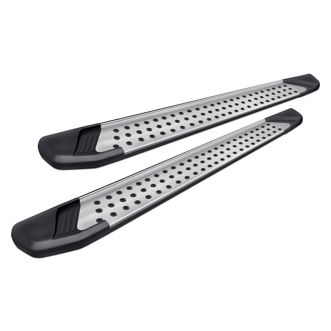 Black Horse Off Road Running Board, Vortex, Silver with Black Grip Dots, Aluminum, Unlighted – VO-T2070