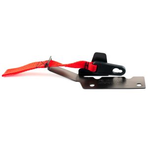 Builtright Seat Latch Release Kit, Strap Type, With Black Zinc Coated Bracket/ Glass Fiber Reinforced Composite Pull Tab and Red Nylon Strap – 100113