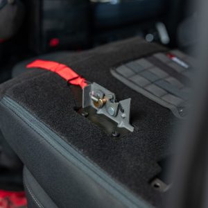 Builtright Seat Latch Release Kit, Strap Type, With Black Zinc Coated Bracket/ Glass Fiber Reinforced Composite Pull Tab and Red Nylon Strap – 100113