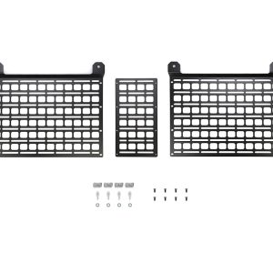 Builtright Molle Cargo Panel, Bedside Mount, Screw on, Powder Coated, Textured Black, Steel, With Cab Wall Panel and Mounting Hardware – 102115