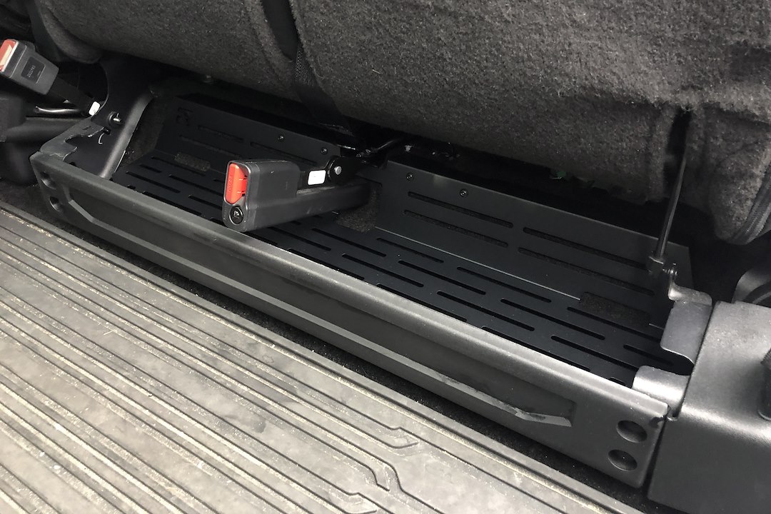 Builtright Under Seat Storage Unit, Under Rear Seat, 1 Compartment, Powder Coated Textured Black, Steel, With Mounting Hardware – 104022