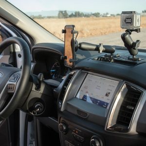 Builtright Multi Purpose Accessory Mount, Standard Series, Mounts Cell Phone/ Radar Detector and Dash Cam, Bolt on, Powder Coated – 104024