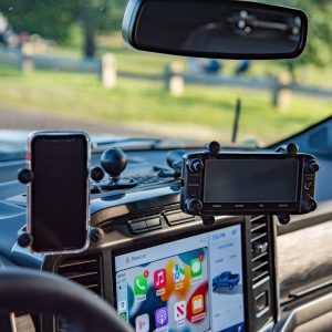 Builtright Multi Purpose Accessory Mount, Pro Series, Mounts Cell Phone/ Radar Detector and Dash Cam, Bolt on, Powder Coated, Textured Black – 104061