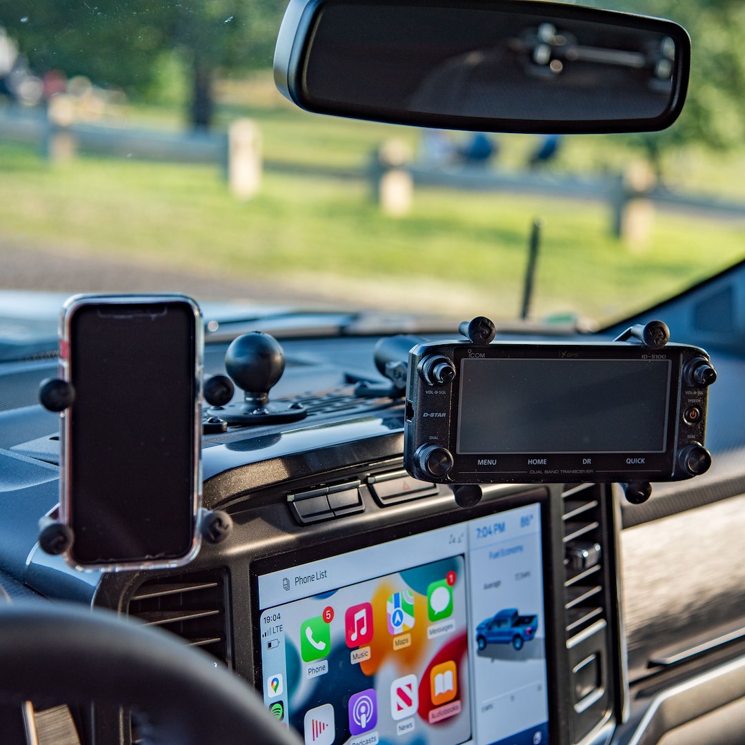 Builtright Multi Purpose Accessory Mount, Pro Series, Mounts Cell Phone/ Radar Detector and Dash Cam, Bolt on, Powder Coated, Textured Black – 104061