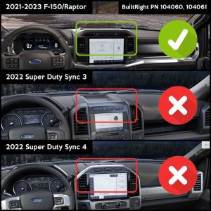Builtright Multi Purpose Accessory Mount, Pro Series, Mounts Cell Phone/ Radar Detector and Dash Cam, Bolt on, Powder Coated, Textured Black – 104061