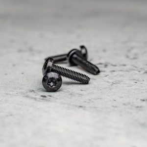 Builtright Tie Down Anchor Plate, Bed Side Mount, Screw on, Black, Single, With 4 Threaded Insert Screws – 104103