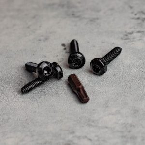 Builtright Tie Down Anchor Plate, Bed Side Mount, Screw on, Black, Set of 4, With 4 Threaded Insert Screws – 104104