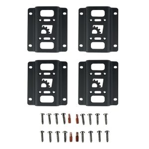 Builtright Tie Down Anchor Plate, Bed Side Mount, Screw on, Black, Set of 4, With 4 Threaded Insert Screws – 104104