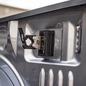 Builtright Tie Down Anchor Plate, Bed Side Mount, Screw on, Black, Set of 4, With 4 Threaded Insert Screws – 104104
