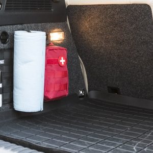 Builtright Cargo Organizer, Tech Panel, Attach to Vehicle Carpet Surface, Black, 1000 Nylon Fabric, Hook Velcro Attachment – 105007