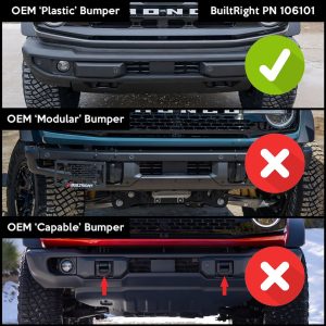 Builtright License Plate Relocation Kit, Relocate the License Plate Into OEM Standard Plastic Bumper, Black, Steel – 106101