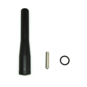 Builtright AM/ FM Antenna, Perfect Fit, Stubby Type, Black, 6061 Billet Aluminum, With O-Ring and Threaded Studs – 110010